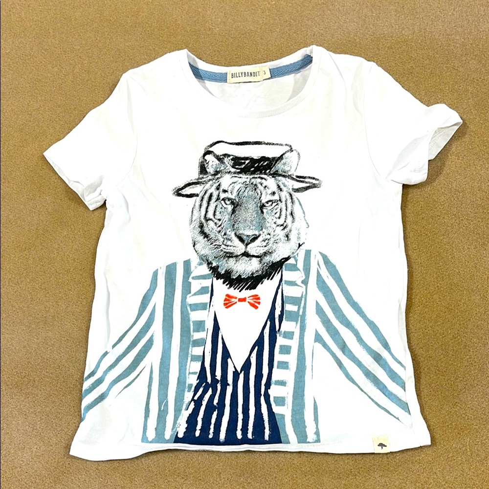 BILLY BANDIT 100% COTTON DAPPER TIGER GRAPHIC T-SHIRT SIZE 3T